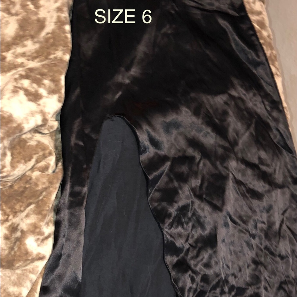 “Silk/satin” maxi skirt with high slit. Size 6. Sexy.